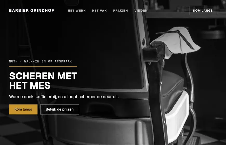 Barbier Grindhof op een laptopscherm