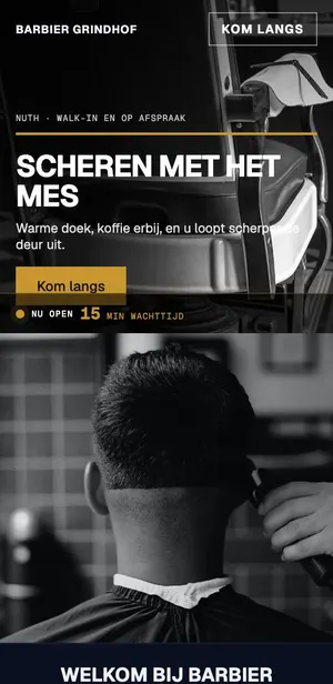 Dezelfde site van Barbier Grindhof op een telefoon